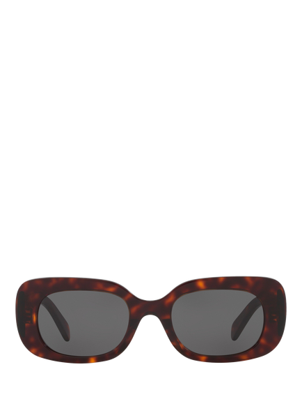 Celine CL000476 Women's Rectangular Sunglasses, Tortoise/Grey - view 2, Tortoise/Grey