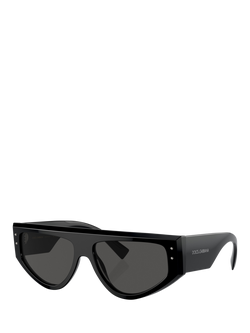Dolce & Gabbana DG4461 Men's Irregular Sunglasses, Black, Black