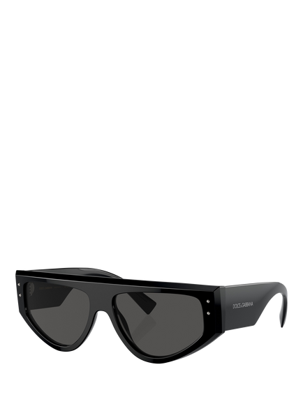 Dolce & Gabbana DG4461 Men's Irregular Sunglasses, Black, Black