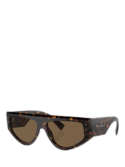 Dolce & Gabbana DG4461 Men's Irregular Sunglasses, Black, Havana/Brown