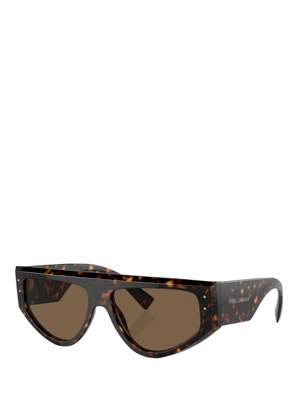Dolce & Gabbana DG4461 Men's Irregular Sunglasses, Black, Havana/Brown