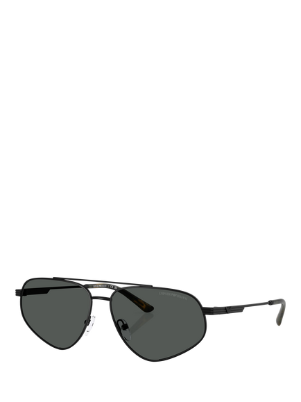 Emporio Armani EA2156 Men's Irregular Sunglasses, Matte Black, Matte Black