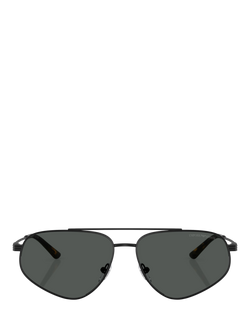 Emporio Armani EA2156 Men's Irregular Sunglasses, Matte Black - view 2, Matte Black