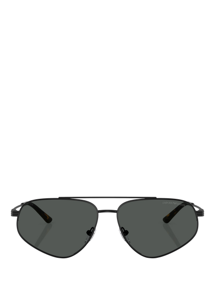 Emporio Armani EA2156 Men's Irregular Sunglasses, Matte Black - view 2, Matte Black