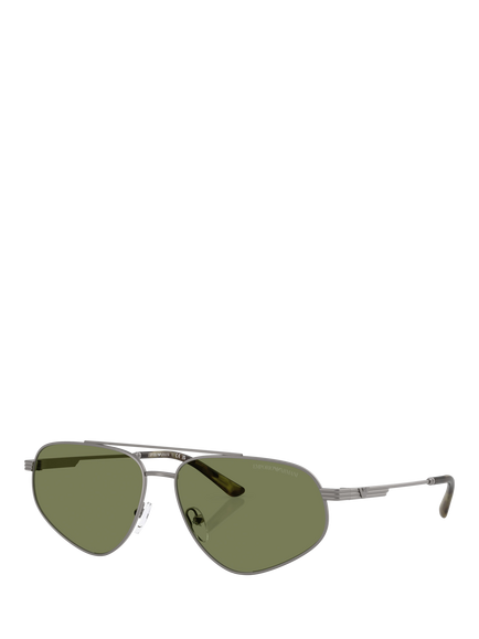 Emporio Armani EA2156 Men's Irregular Sunglasses, Matte Gunmetal, Matte Gunmetal