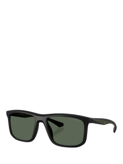 Emporio Armani EA4234U Men's Square Sunglasses, Matte Black, Matte Black