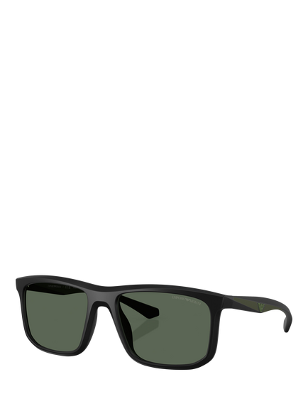 Emporio Armani EA4234U Men's Square Sunglasses, Matte Black, Matte Black