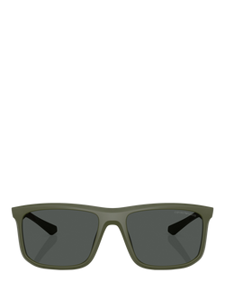 Emporio Armani EA4234U Men's Square Sunglasses, Matte Green - view 2, Matte Green