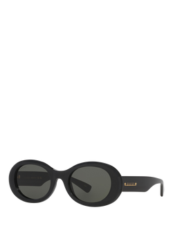 Gucci GC000137 Women's Oval Sunglasses, Black, Black