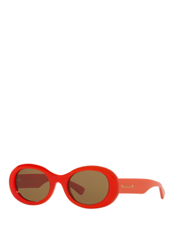 Gucci GC000137 Women's Oval Sunglasses, Orange/Brown, Orange/Brown