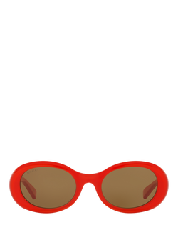 Gucci GC000137 Women's Oval Sunglasses, Orange/Brown - view 2, Orange/Brown
