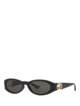 Gucci GC002278 Women's Oval Sunglasses, Black
