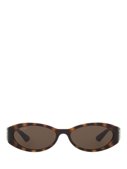 Gucci GC002278 Women's Oval Sunglasses, Black - view 2, Tortoise/Brown