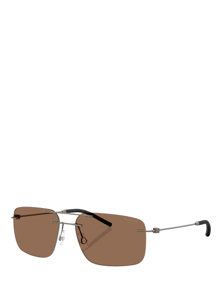 Moncler ME4003 Unisex Rectangular Sunglasses, Matte Anthracite, Matte Anthracite