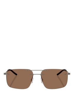 Moncler ME4003 Unisex Rectangular Sunglasses, Matte Anthracite - view 2, Matte Anthracite