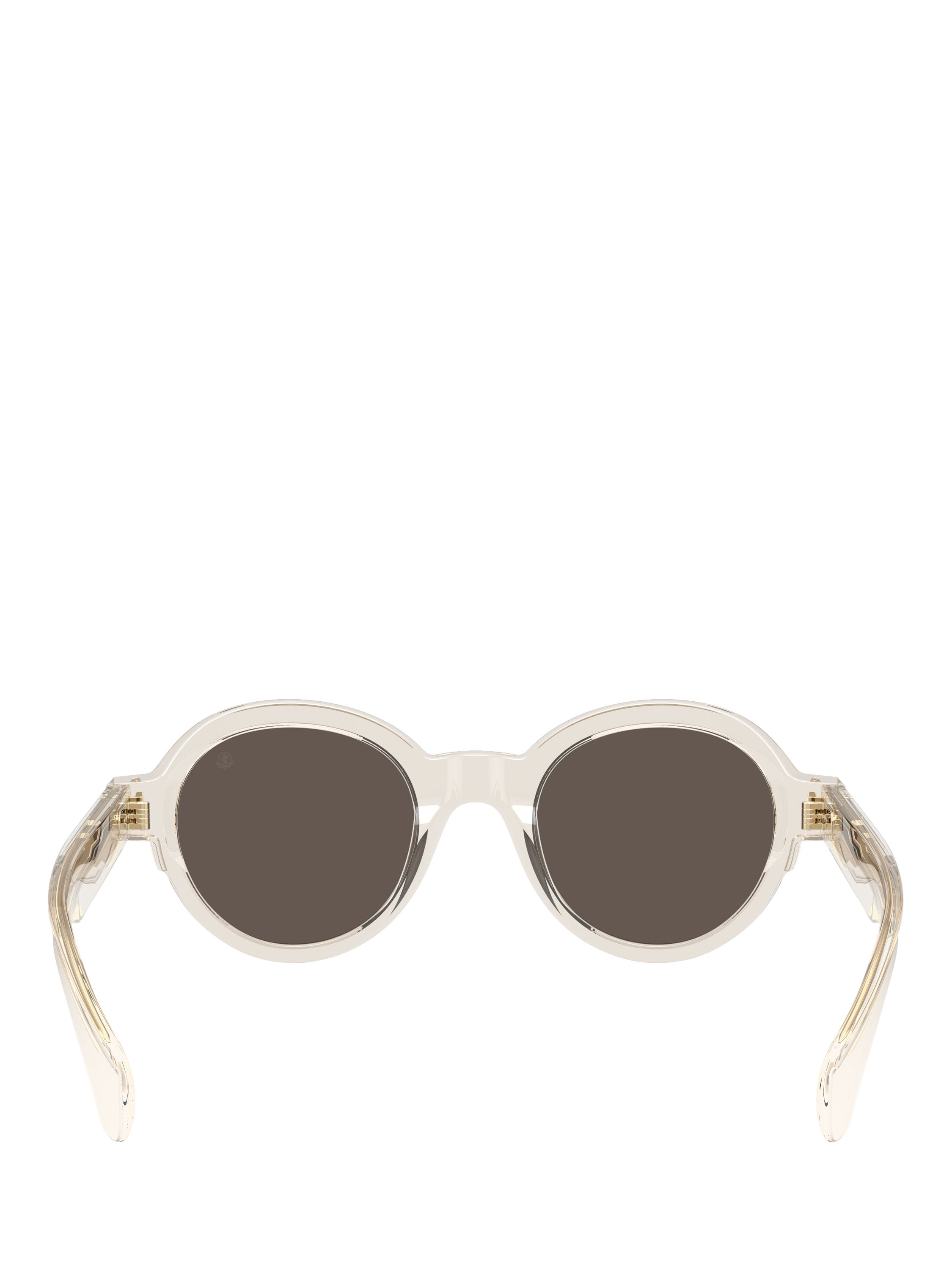 Product image 4 of 5, which shows Moncler ME6003 Unisex Oval Sunglasses, Transparent Butter/Mirror Taupe