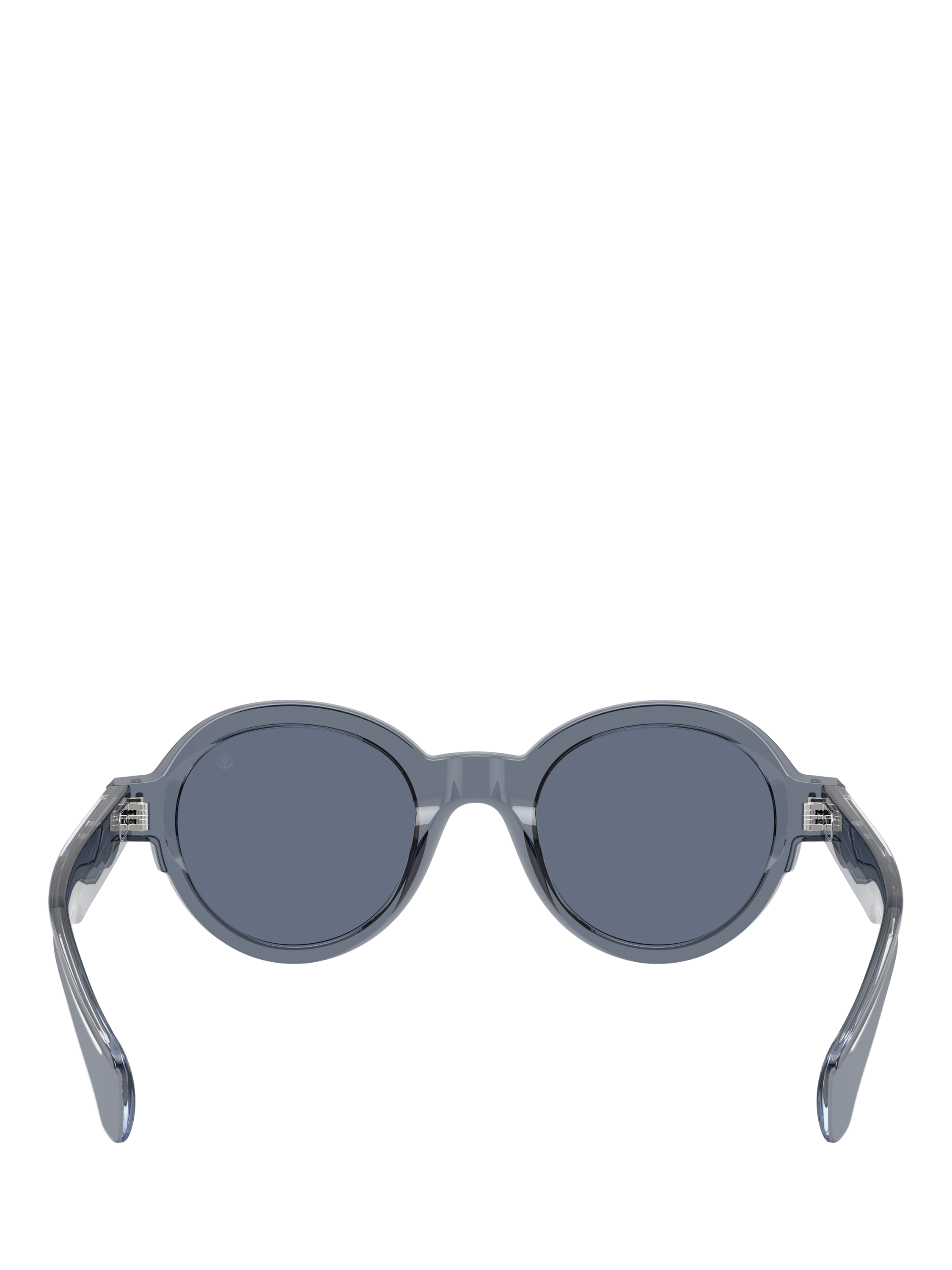 Product image 4 of 5, which shows Moncler ME6003 Unisex Oval Sunglasses, Shiny Transparent Blue/Blue