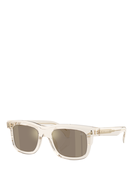 Moncler ME6004 Unisex D-Frame Sunglasses, Transparent Butter/Mirror Brown