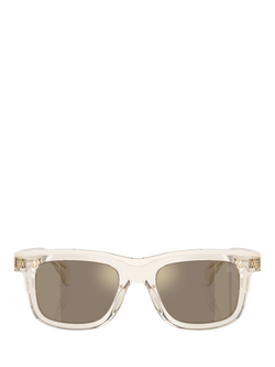 Moncler ME6004 Unisex D-Frame Sunglasses - view 2, Transparent Butter/Mirror Brown