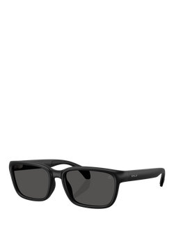 Moncler ME8002 Unisex Rectangular Sunglasses, Matte Black/Black, Matte Black/Black