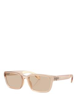 Moncler ME8002 Unisex Rectangular Sunglasses, Milky Pink/Blush, Milky Pink/Blush