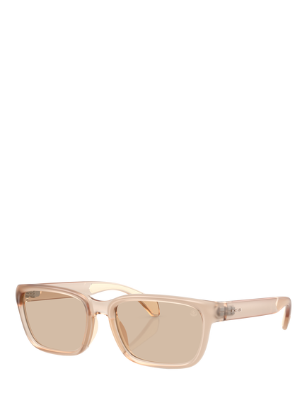 Moncler ME8002 Unisex Rectangular Sunglasses, Milky Pink/Blush, Milky Pink/Blush