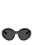 Moncler ME8005 Futuro Unisex Oval Sunglasses, Matte Black/Black