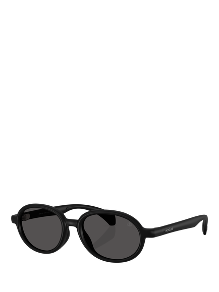 Moncler ME8006 Unisex Oval Sunglasses, Matte Black/Black, Matte Black/Black