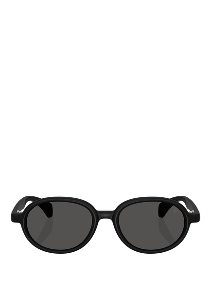 Moncler ME8006 Unisex Oval Sunglasses, Matte Black/Black - view 2, Matte Black/Black