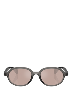 Moncler ME8006 Unisex Oval Sunglasses, Shiny Grey/Pink - view 2, Shiny Grey/Pink