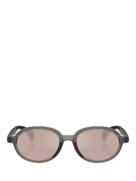 Moncler ME8006 Unisex Oval Sunglasses, Shiny Grey/Pink - view 2, Shiny Grey/Pink