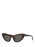 Yves Saint Laurent YS000090 Women's Cat's Eye Sunglasses, Tortoise/Grey