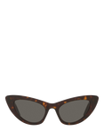 Yves Saint Laurent YS000090 Women's Cat's Eye Sunglasses, Tortoise/Grey