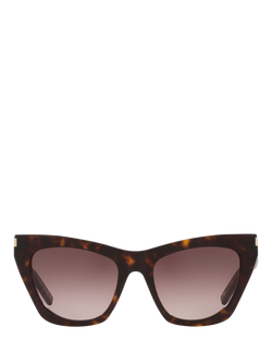 Yves Saint Laurent YS000091 Women's Cat's Eye Sunglasses, Tortoise/Brown Gradient - view 2, Tortoise/Brown Gradient