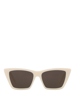 Yves Saint Laurent YS000128 Women's Cat's Eye Sunglasses, Ivory/Grey - view 2, Ivory/Grey
