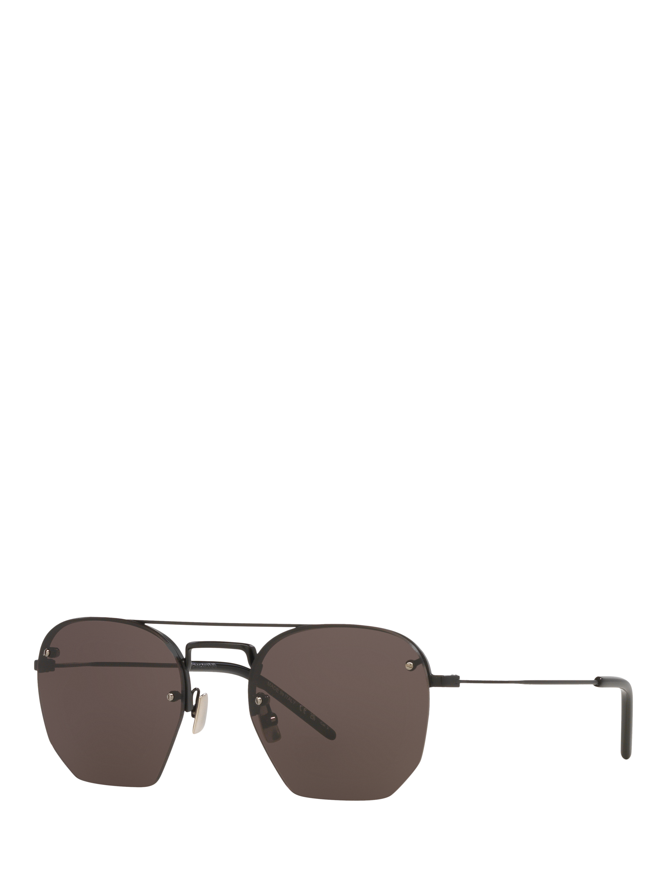 Product image 1 of 4, which shows Yves Saint Laurent YS000274 Men's Irregular Sunglasses, Black/Brown