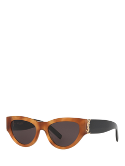 Yves Saint Laurent YS000321 Women's Cat's Eye Sunglasses, Tortoise/Grey, Tortoise/Grey