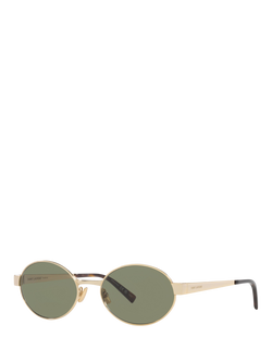 Yves Saint Laurent YS000577 Women's Oval Sunglasses, Gold/Green, Gold/Green