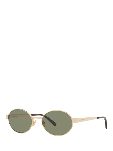 Yves Saint Laurent YS000577 Women's Oval Sunglasses, Gold/Green, Gold/Green