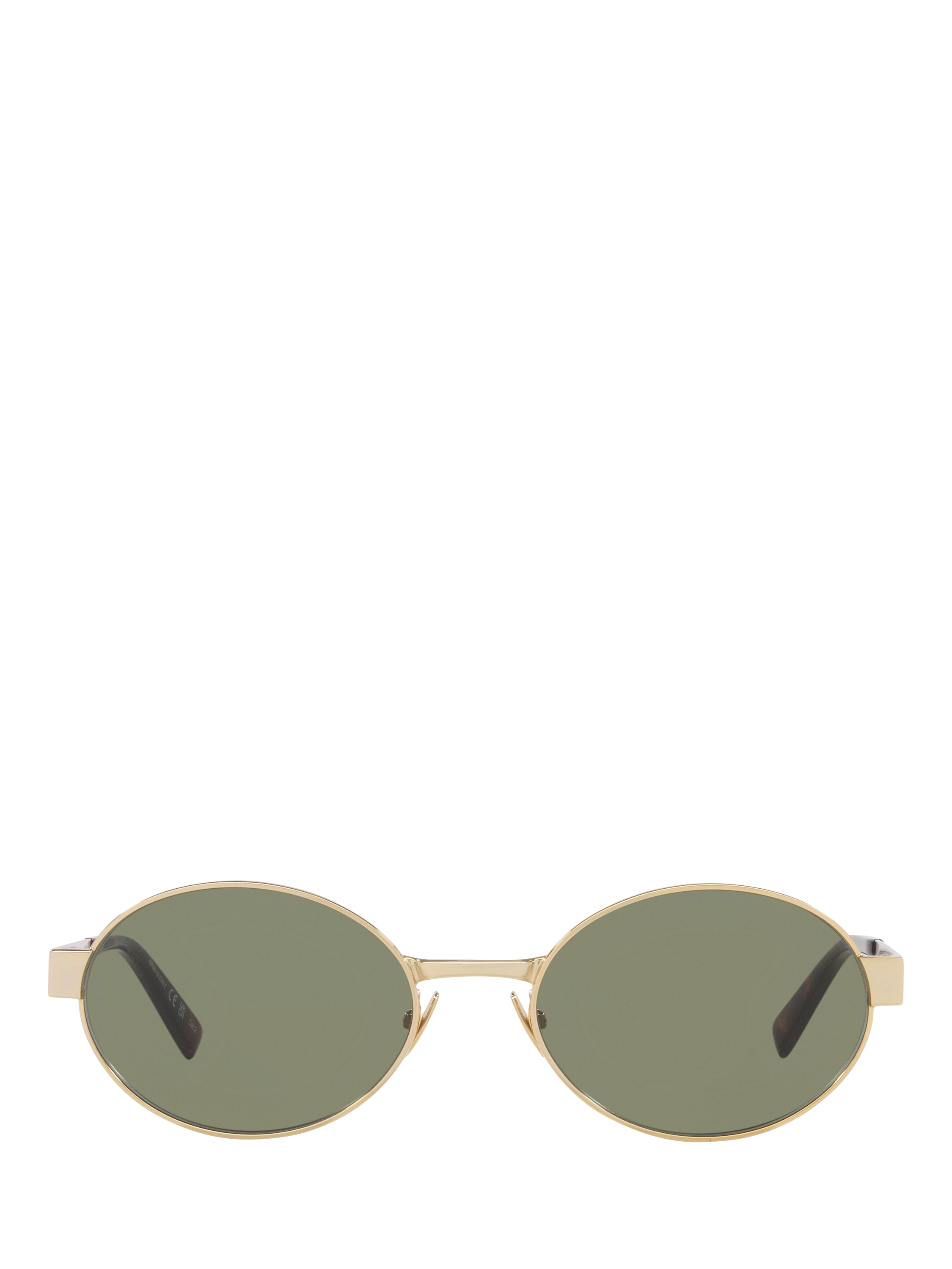 Product image 2 of 4, which shows Yves Saint Laurent YS000577 Women's Oval Sunglasses, Gold/Green