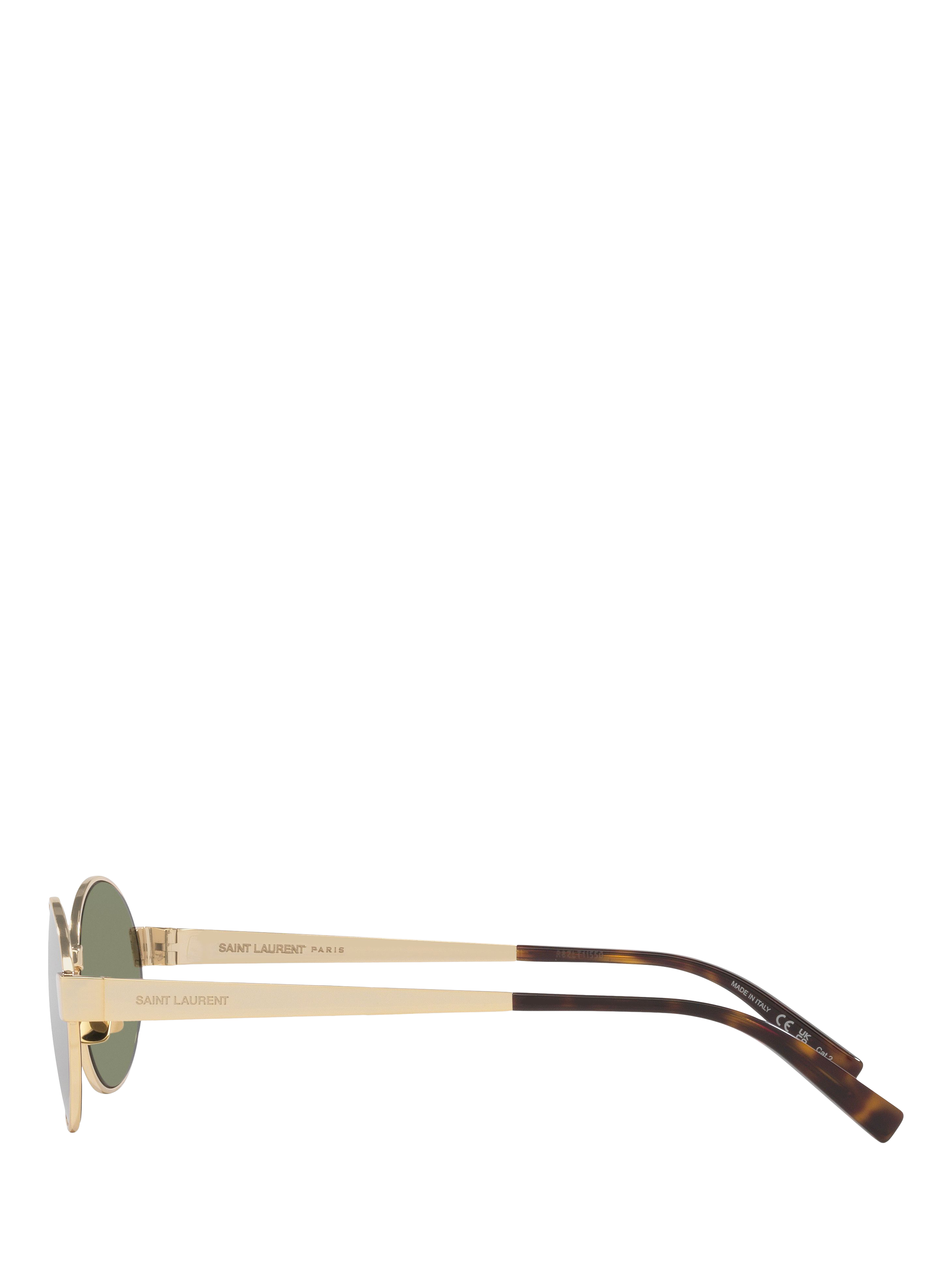 Product image 3 of 4, which shows Yves Saint Laurent YS000577 Women's Oval Sunglasses, Gold/Green