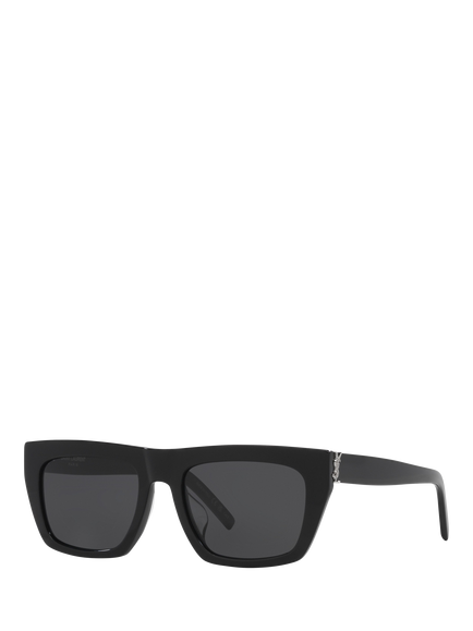 Yves Saint Laurent YS000583 D-Frame Sunglasses, Black/Grey, Black/Grey