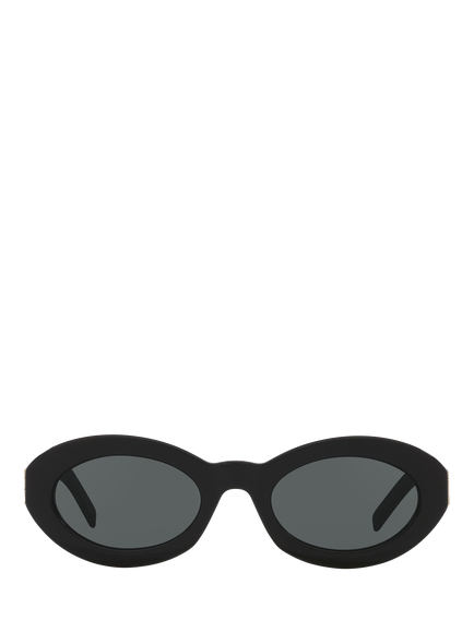 Yves Saint Laurent YS000585 Women's Oval Sunglasses, Black/Grey - view 2, Black/Grey