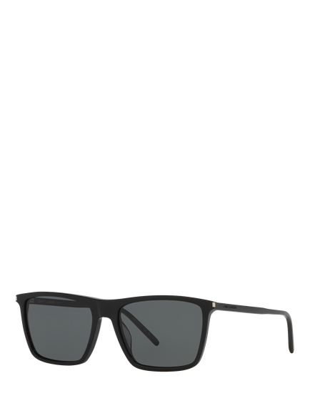 Yves Saint Laurent YS000611 Men's Square Sunglasses, Black/Grey, Black/Grey