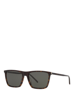 Yves Saint Laurent YS000611 Men's Square Sunglasses, Tortoise/Grey, Tortoise/Grey