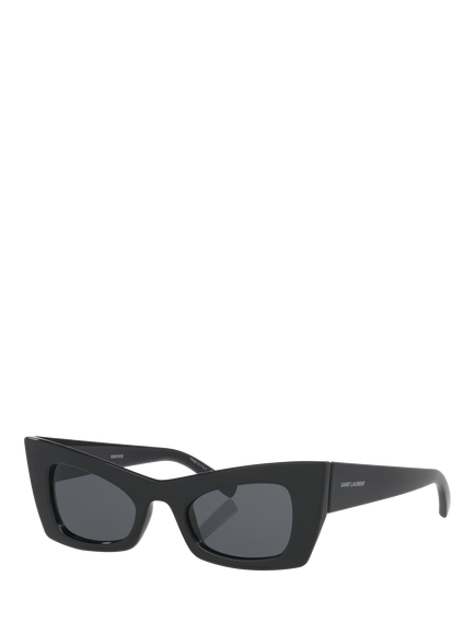 Yves Saint Laurent YS000613 Women's Cat's Eye Sunglasses, Black, Black