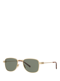 Yves Saint Laurent YS000637 Men's Square Sunglasses, Gold/Green, Gold/Green