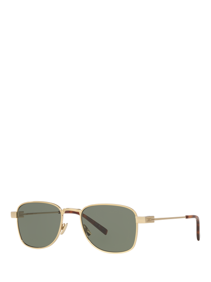 Yves Saint Laurent YS000637 Men's Square Sunglasses, Gold/Green, Gold/Green