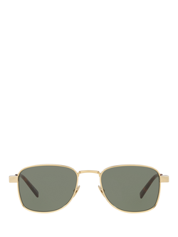 Yves Saint Laurent YS000637 Men's Square Sunglasses, Gold/Green - view 2, Gold/Green