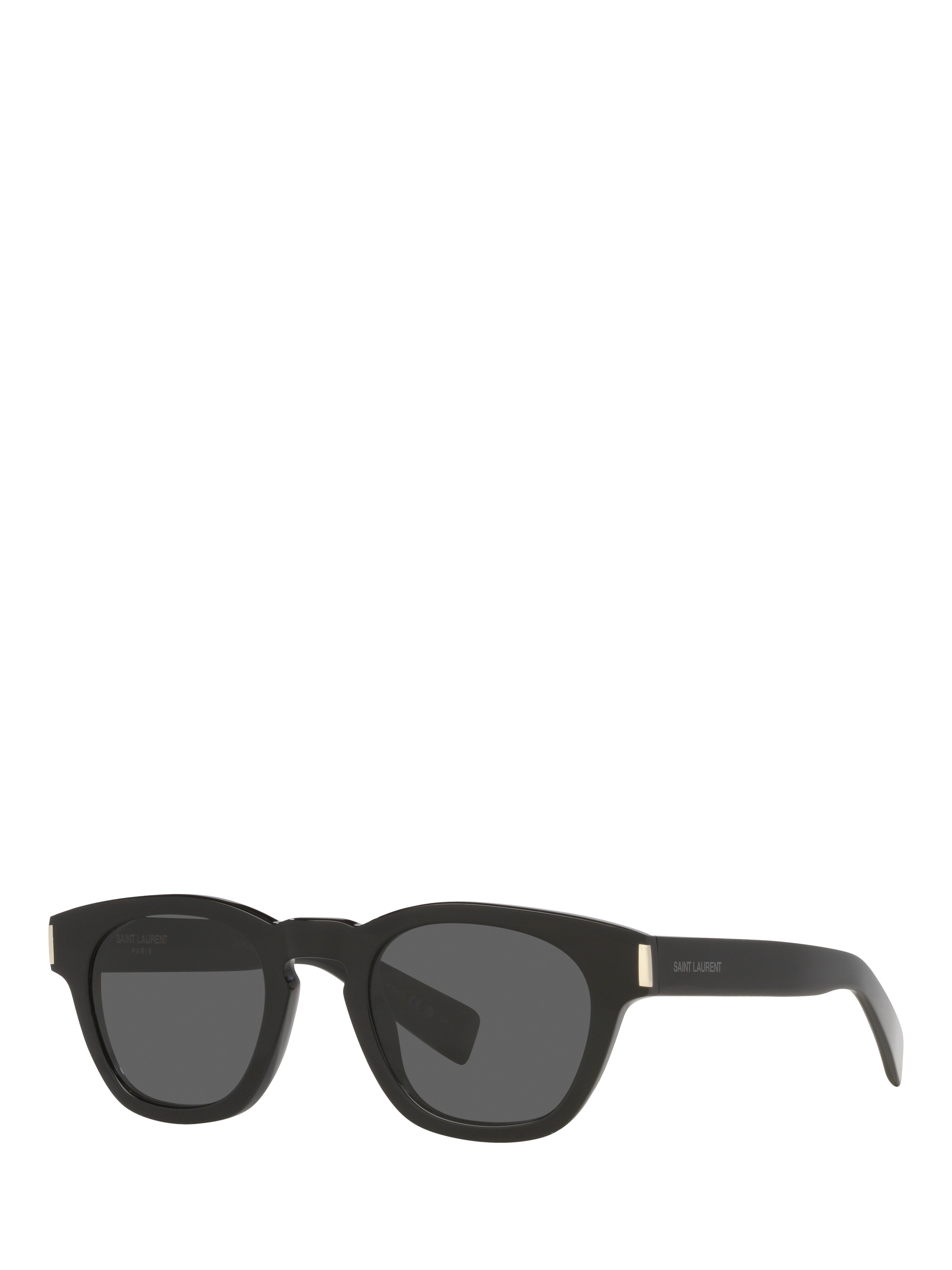 Product image 1 of 4, which shows Yves Saint Laurent YS000639 Unisex Oval Sunglasses, Black/Grey